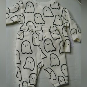 Ghost Print Kids Matching Set - Cream